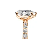 Solitaire Engagement Ring Setting for Pear-Shaped Center with Pave Accents and Prong Head in Rose Gold