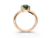 Tension Engagement Ring Setting for Fancy Green Radiant Cut Center with Wide Flat Band and Tension Head in Rose Gold