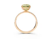Solitaire Engagement Ring Setting for Fancy Yellow Princess Cut Center with Pave Accents and Prong Head in Rose Gold