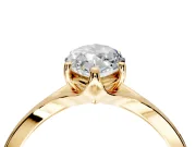 Solitaire Engagement Ring Setting for Marquise Center with Plain Split Shank and Prong Head in Yellow Gold