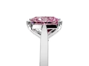 Solitaire Engagement Ring Setting for Fancy Pink Radiant Cut Center with Tapered Shoulders and Prong Head in White Gold