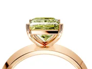 Solitaire Engagement Ring Setting for Fancy Yellow Princess Cut Center with Wide Knife Ridge Band and Prong Head in Rose Gold