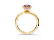 Solitaire Engagement Ring Setting for Fancy Pink Round Cut Center with Wide Knife Ridge Band and Prong Head in Yellow Gold