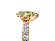 Solitaire Engagement Ring Setting for Fancy Yellow Pear-Shaped Center with Large Accent Band and Prong Head in Rose Gold