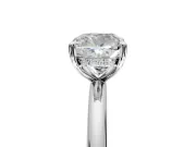 Hidden Halo Engagement Ring Setting for Cushion Cut Center with Thin Rounded Band and Prong Head in Platinum