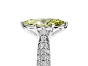 Solitaire Engagement Ring Setting for Fancy Yellow Marquise Center with Multi-Row Accents and Prong Head in Platinum