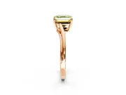 Solitaire Engagement Ring Setting for Fancy Yellow Asscher Cut Center with Plain Bypass Twist Band and Prong Head in Rose Gold