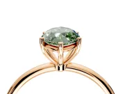 Solitaire Engagement Ring Setting for Fancy Green Marquise Center with Straight Thin Band and Prong Head in Rose Gold