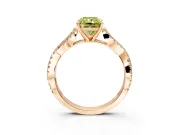 Solitaire Engagement Ring Setting for Fancy Yellow Radiant Cut Center with Twisted Pave Split Shank and Prong Head in Rose Gold