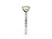 Solitaire Engagement Ring Setting for Fancy Yellow Radiant Cut Center with Micro Pave Band and Prong Head in Sterling Silver