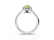 Halo Engagement Ring Setting for Fancy Yellow Pear-Shaped Center with Knife Ridge Cathedral Band and Prong Head in Sterling Silver