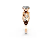 Solitaire Engagement Ring Setting for Round Cut Center with Criss-Cross Accent Band and Prong Head in Rose Gold