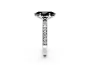 Milgrain Pave Engagement Ring Setting for Fancy Black Marquise Center with Accent Band and Prong Head in Platinum
