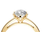 Solitaire Engagement Ring Setting for Marquise Center with Basket Rail and Prong Head in Yellow Gold