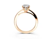 Solitaire Engagement Ring Setting for Cushion Cut Center with Basket Rail and Prong Head in Rose Gold