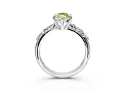 Solitaire Engagement Ring Setting for Fancy Yellow Marquise Center with Trailing Leaf Accent Band and Prong Head in Platinum
