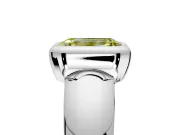 Solitaire Engagement Ring Setting for Fancy Yellow Emerald Cut Center with Wide Band and Bezel Head in Platinum