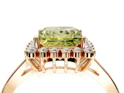 Starburst Halo Engagement Ring Setting for Fancy Yellow Princess Cut Center with Flat Cathedral Band and Prong Head in Rose Gold