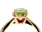 Solitaire Engagement Ring Setting for Fancy Yellow Radiant Cut Center with Knife Ridge Band and Claw Prong Head in Yellow Gold