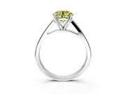Solitaire Engagement Ring Setting for Fancy Yellow Round Cut Center with Tapered Split Shoulders and Prong Head in Platinum