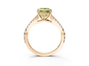 Solitaire Engagement Ring Setting for Fancy Yellow Princess Cut Center with Pave Split Shank and Prong Head in Rose Gold