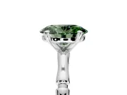 Solitaire Engagement Ring Setting for Fancy Green Oval Center with Bamboo Band and Prong Head in Sterling Silver