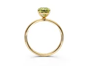 Solitaire Engagement Ring Setting for Fancy Yellow Radiant Cut Center with Straight Thin Band and Prong Head in Yellow Gold