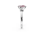 Solitaire Engagement Ring Setting for Fancy Pink Pear-Shaped Center with Plain Band and Tulip Prong Head in Platinum