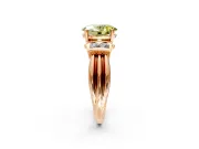 Solitaire Engagement Ring Setting for Fancy Yellow Oval Center with Grooved Bar Accent Band and Prong Head in Rose Gold