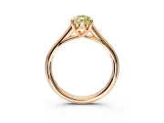 Solitaire Engagement Ring Setting for Fancy Yellow Pear-Shaped Center with Cathedral Band and Prong Head in Rose Gold