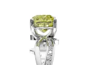 Solitaire Engagement Ring Setting for Fancy Yellow Cushion Cut Center with Pave and Plain Crossover Band and Prong Head in Sterling Silver