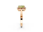 Starburst Halo Engagement Ring Setting for Fancy Yellow Princess Cut Center with Flat Cathedral Band and Prong Head in Rose Gold
