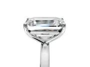 Fancy Green Emerald Cut and Emerald Cut Lab-Grown Diamond Toi et Moi Engagement Ring with Prong-Set Stones in Platinum