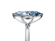 Solitaire Engagement Ring Setting for Fancy Blue Marquise Center with Straight Thin Band and Prong Head in Sterling Silver