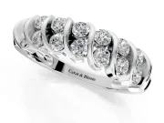 Round Cut Lab-Grown Diamond Multi-Row Channel-Set Wedding Band in White Gold