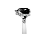 Hidden Halo Engagement Ring Setting for Fancy Black Heart-Shaped Center with Plain Band and Tall Prong Head in Platinum
