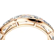 Triangle Lab-Grown Diamond Geometric Men's Wedding Band with Angular Frames in Rose Gold