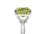 Minimalist Solitaire Engagement Ring Setting for Fancy Yellow Asscher Cut Center with Thin Band and Prong Head in Sterling Silver