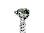 Rope Engagement Ring Setting for Fancy Green Heart-Shaped Center with Accent Shoulders and Prong Head in Platinum