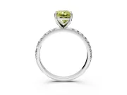 Solitaire Engagement Ring Setting for Fancy Yellow Radiant Cut Center with Micro Pave Band and Prong Head in Sterling Silver