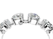 Elongated Cushion Cut Lab-Grown Diamond 4 Stone Wedding Band with Leaf Prongs in White Gold