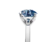 Solitaire Engagement Ring Setting for Fancy Blue Round Cut Center with Basket Rail and Prong Head in Platinum