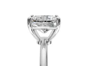 Minimalist Solitaire Engagement Ring Setting for Radiant Cut Center with Thin Band and Prong Head in White Gold