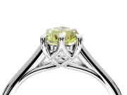Solitaire Engagement Ring Setting for Fancy Yellow Pear-Shaped Center with Cathedral Band and Prong Head in Sterling Silver
