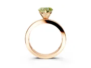 Solitaire Engagement Ring Setting for Fancy Yellow Heart-Shaped Center with Channel Baguette Band and Prong Head in Rose Gold
