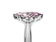 Solitaire Engagement Ring Setting for Fancy Pink Marquise Center with Reverse Tapered Band and Prong Head in Platinum