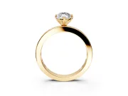 Solitaire Engagement Ring Setting for Marquise Center with Channel Baguette Band and Prong Head in Yellow Gold