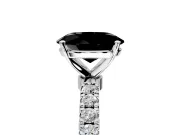 Open Basket Engagement Ring Setting for Fancy Black Oval Center with Pave Band and Prong Head in Platinum