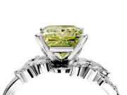 Solitaire Engagement Ring Setting for Fancy Yellow Princess Cut Center with Marquise Accent Twist Band and Prong Head in White Gold