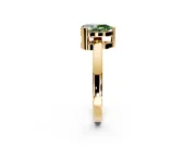 Solitaire Engagement Ring Setting for Fancy Green Pear-Shaped Center with Plain Band and Flat Tab Prong Head in Yellow Gold